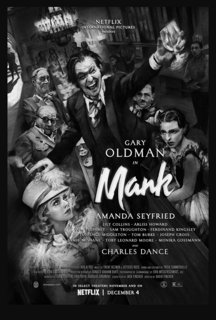 Mank di David Fincher con Gary Oldman: il poster
