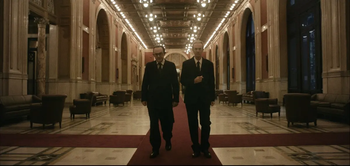 Paolo Pierobon e Roberto Citran nei ruoli di Giulio Andreotti e Aldo Moro (Credits: Vivo Film)